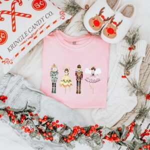 vintage christmas t shirt nutcracker design merry and bright holiday apparel for winter celebrations and ballet enthusiasts b0zdv