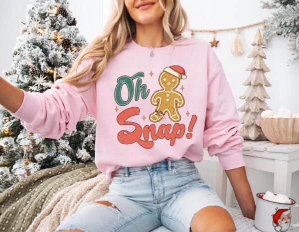 vintage christmas t shirt oh snap gingerbread design funny sweatshirt for women and men perfect for holiday celebrations 0amx2 scaled