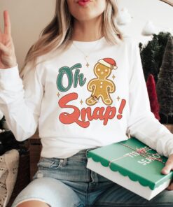 vintage christmas t shirt oh snap gingerbread design funny sweatshirt for women and men perfect for holiday celebrations anhtw scaled