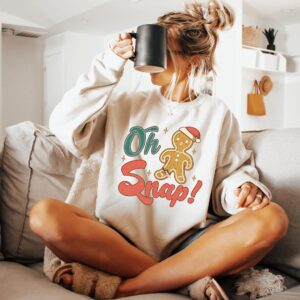 vintage christmas t shirt oh snap gingerbread design funny sweatshirt for women and men perfect for holiday celebrations q8adu scaled