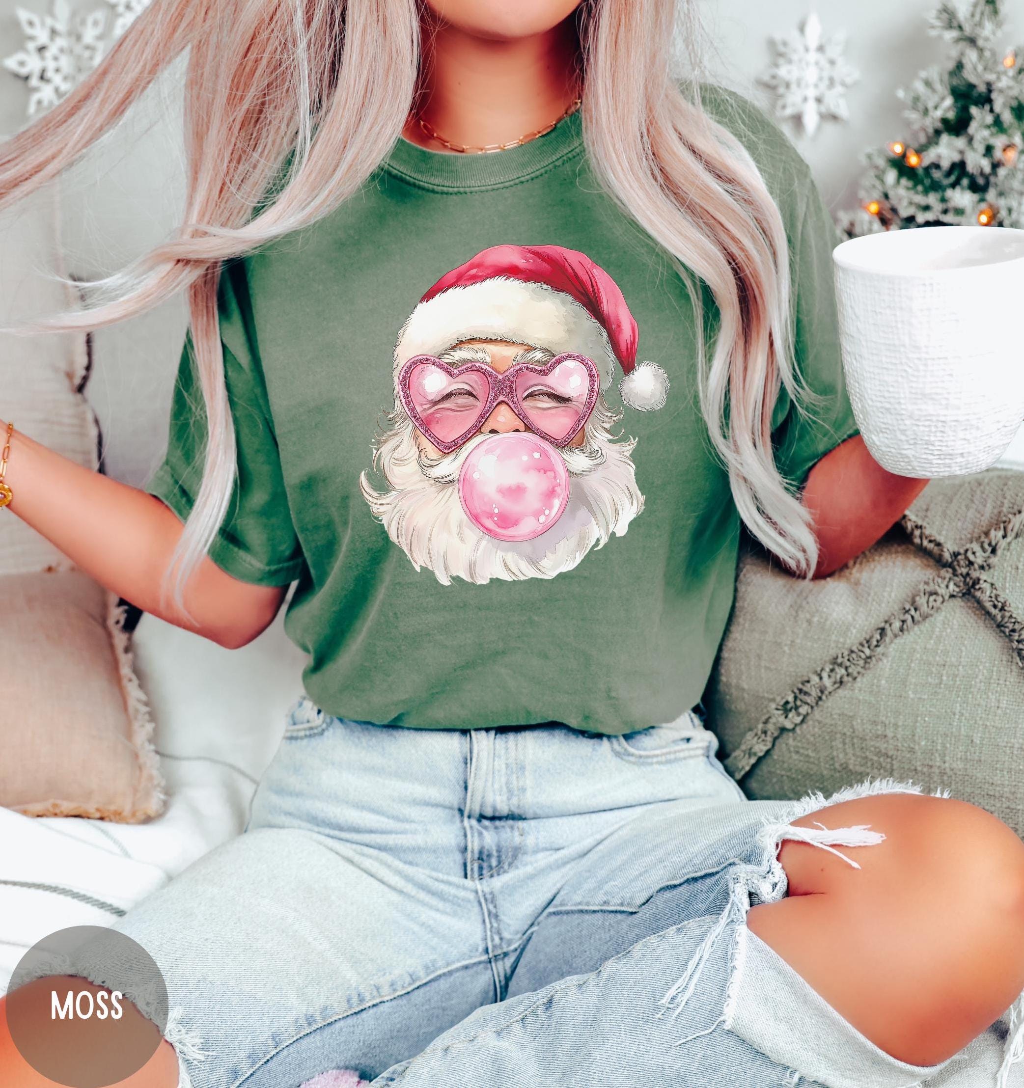 Vintage Christmas T Shirt Pink Santa Retro Tee for Women Comfort Colors Crewneck Holiday Design Ideal for Family Gatherings and Parties 5 vintage christmas t shirt pink santa retro tee for women comfort colors crewneck holiday design ideal for family gatherings and parties h1nco