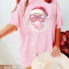 vintage christmas t shirt pink santa retro tee for women comfort colors crewneck holiday design ideal for family gatherings and parties qgbv9