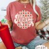 vintage christmas t shirt retro checkered design oversized holiday tee featuring merry christmas tree for family gatherings wie1g