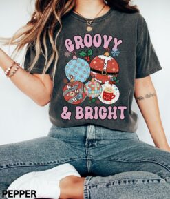 vintage christmas t shirt retro design funny holiday apparel in comfort colors groovy bright style for unique seasonal wear g871d scaled