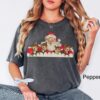vintage christmas t shirt retro santa and reindeer design comfort colors oversized tee for holiday celebrations and festive events ldhuw