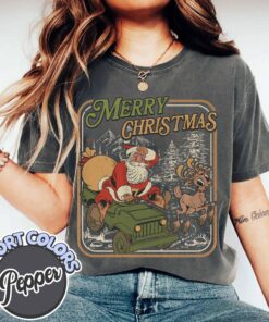 vintage christmas t shirt retro santa claus design classic holiday shirt for men and women ideal for festive gatherings aw0a2