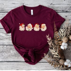 vintage christmas t shirt retro santa claus design comfortable fit for holiday celebrations ideal for women 1fpdr