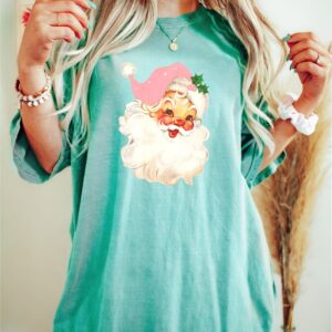 vintage christmas t shirt retro santa graphic classic design for trendy holiday parties and celebrations qnfla scaled