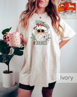 Vintage Christmas T Shirt Rollin Into The Holidays Santa Design Retro Xmas Tee for Festive Celebrations and Holiday Gatherings