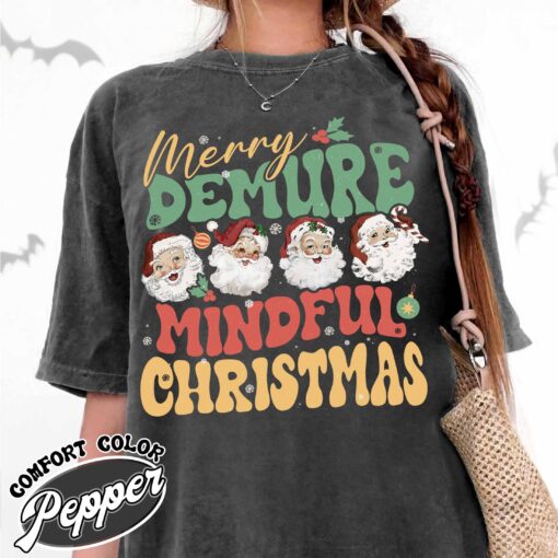 vintage christmas t shirt santa clause design for women mindful style merry christmas theme nc4ti