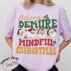 vintage christmas t shirt santa clause design for women mindful style merry christmas theme oyde5