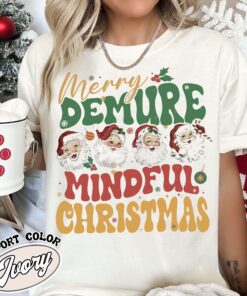 vintage christmas t shirt santa clause design for women mindful style merry christmas theme yxsz3