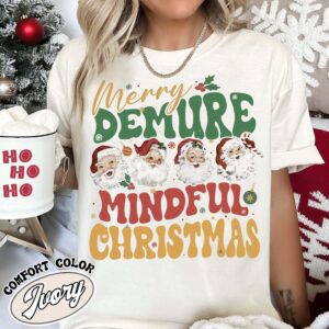 vintage christmas t shirt santa clause design for women mindful style merry christmas theme yxsz3