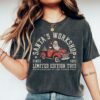 vintage christmas t shirt santas workshop retro style tee in comfort colors for holiday apparel and festive celebrations d9fqu