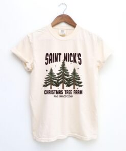 vintage christmas t shirt st nicks tree farm design soft comfortable tee for holiday celebrations and winter outfits mumfd scaled