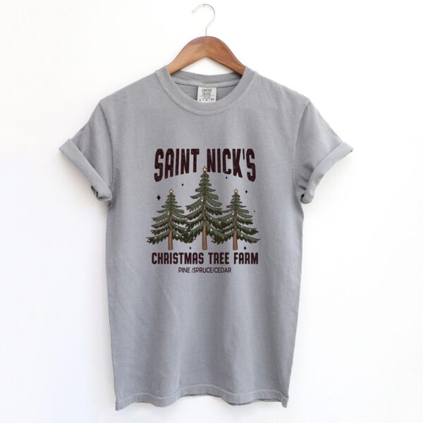 vintage christmas t shirt st nicks tree farm design soft comfortable tee for holiday celebrations and winter outfits nveld scaled