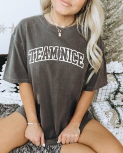 vintage christmas t shirt team nice design comfort colors funny group tee for women retro xmas party apparel sskzo