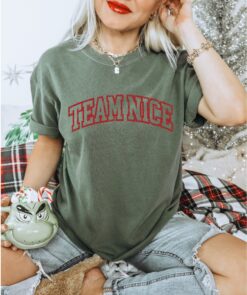 vintage christmas t shirt team nice design comfort colors funny group tee for women retro xmas party apparel uxyij