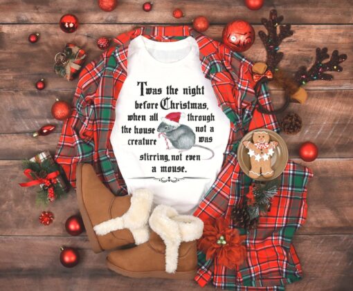 vintage christmas t shirt the night before christmas with santa mouse design and poem for unique holiday apparel 6qszd