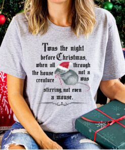 vintage christmas t shirt the night before christmas with santa mouse design and poem for unique holiday apparel byom0