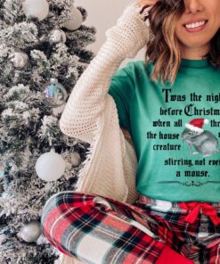 vintage christmas t shirt the night before christmas with santa mouse design and poem for unique holiday apparel kpfgt