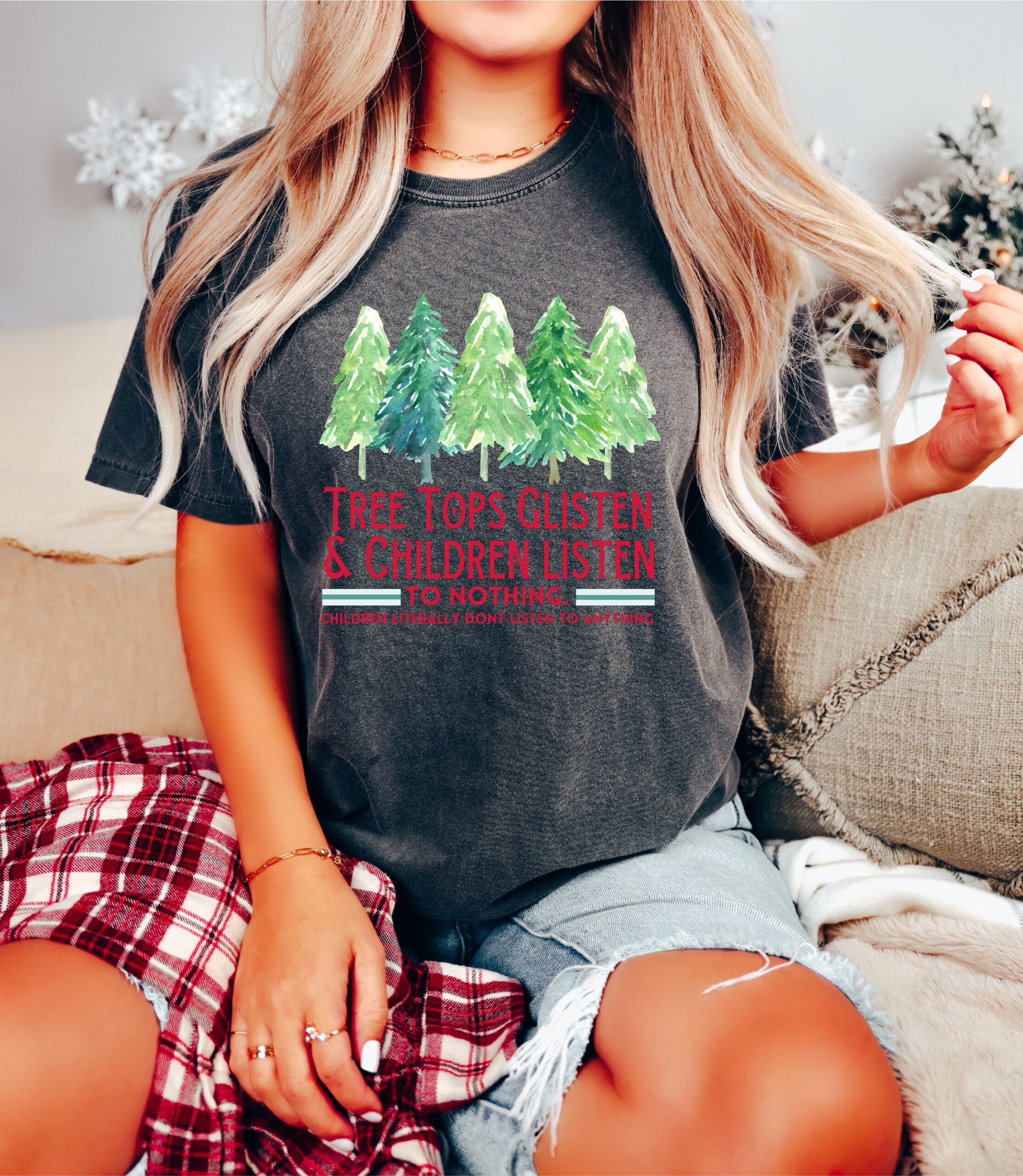 vintage christmas t shirt tree tops glisten design funny crewneck for teachers unique holiday apparel xmas tree graphic tee twinu scaled