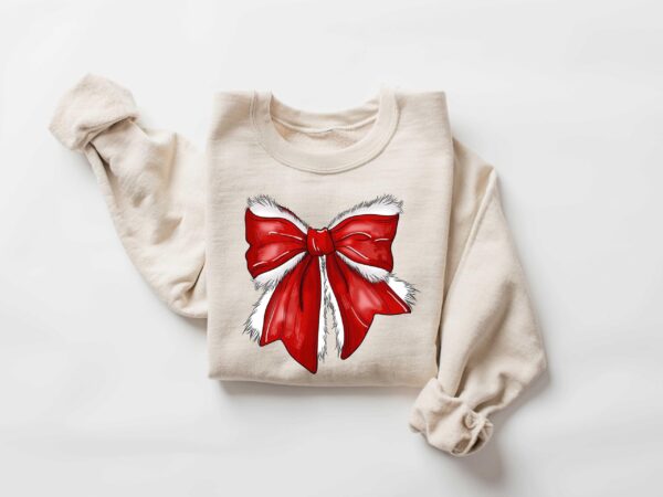 vintage christmas t shirt with bow design for women retro xmas tee in coquette style for festive celebrations kfph6 scaled