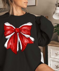 vintage christmas t shirt with bow design for women retro xmas tee in coquette style for festive celebrations pmp4x scaled