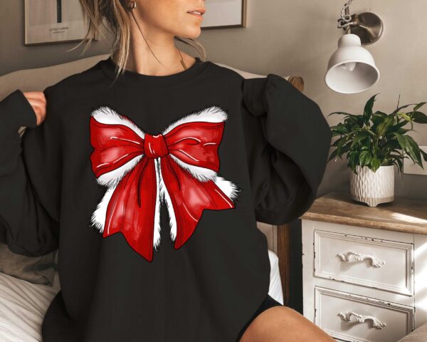 vintage christmas t shirt with bow design for women retro xmas tee in coquette style for festive celebrations pmp4x scaled