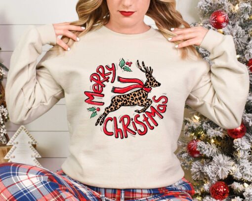 vintage christmas t shirt with cute deer design for family celebrations and holiday gatherings qwytz scaled