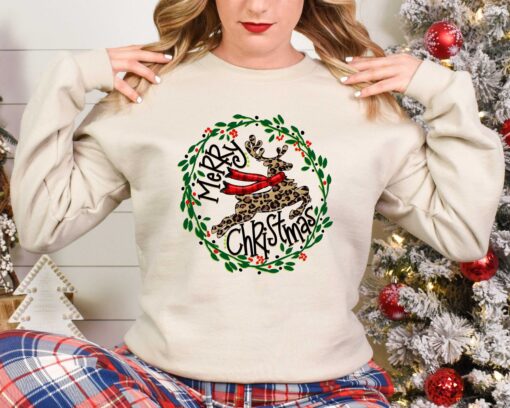 vintage christmas t shirt with cute deer design for women fun holiday apparel for festive outfits and celebrations usrup scaled