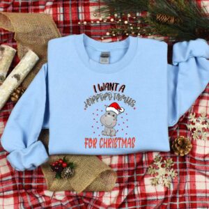 vintage christmas t shirt with hippopotamus design for kids funny holiday shirt for hippopotamus lovers hb2ji scaled