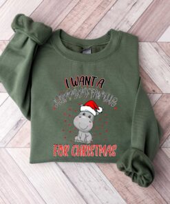 vintage christmas t shirt with hippopotamus design for kids funny holiday shirt for hippopotamus lovers ivgvy scaled