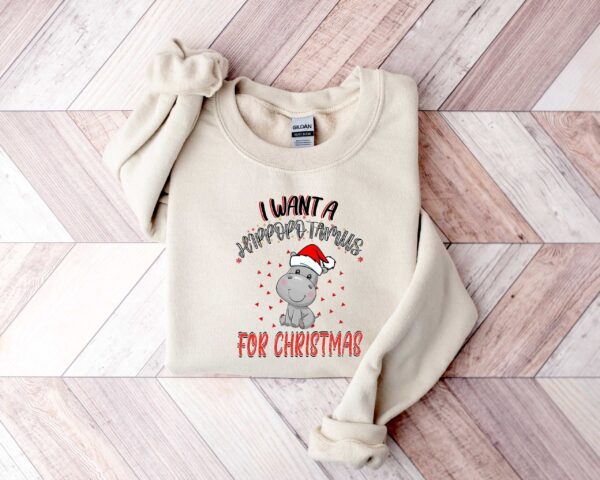 vintage christmas t shirt with hippopotamus design for kids funny holiday shirt for hippopotamus lovers nme1h scaled