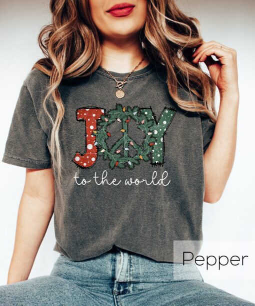 vintage christmas t shirt with peace sign design for holiday celebrations and parties funny xmas shirt for tree lovers cr7w1