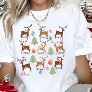 vintage christmas t shirt with reindeer design for women retro holiday tee featuring fun deer graphic qhcrh scaled