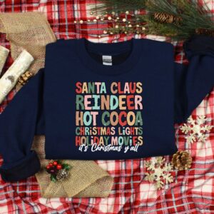 vintage christmas t shirt with santa claus design and reindeer graphic for holiday celebrations and family gatherings hac6r scaled