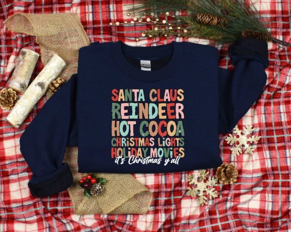 vintage christmas t shirt with santa claus design and reindeer graphic for holiday celebrations and family gatherings hac6r scaled