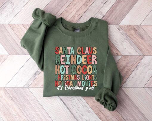 vintage christmas t shirt with santa claus design and reindeer graphic for holiday celebrations and family gatherings hiwjk scaled