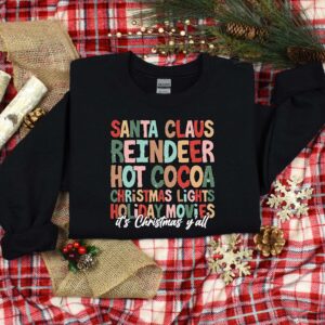 vintage christmas t shirt with santa claus design and reindeer graphic for holiday celebrations and family gatherings wupzu scaled