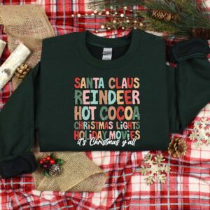 vintage christmas t shirt with santa claus design and reindeer graphic for holiday celebrations and family gatherings z1ept scaled