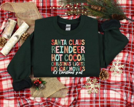 vintage christmas t shirt with santa claus design and reindeer graphic for holiday celebrations and family gatherings z1ept scaled