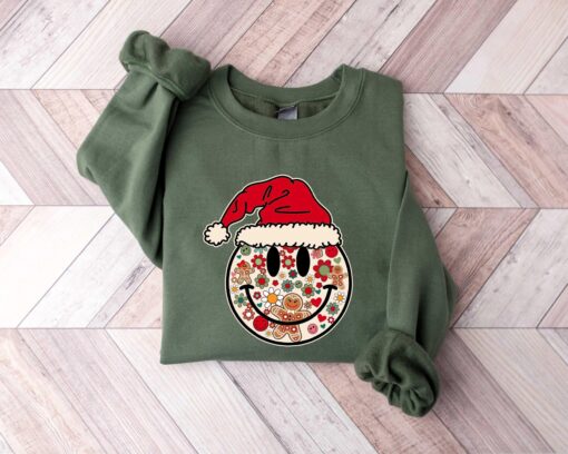 vintage christmas t shirt with smiley face design for positive vibes and fun holiday style aebd2 scaled