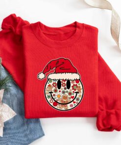 vintage christmas t shirt with smiley face design for positive vibes and fun holiday style azwoi