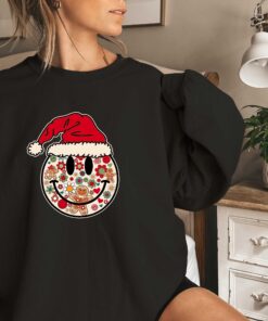 vintage christmas t shirt with smiley face design for positive vibes and fun holiday style hyxwz scaled