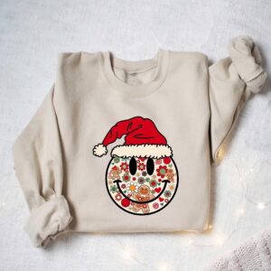 vintage christmas t shirt with smiley face design for positive vibes and fun holiday style lbnkr scaled