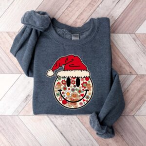 vintage christmas t shirt with smiley face design for positive vibes and fun holiday style mhnoo scaled