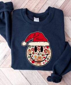 vintage christmas t shirt with smiley face design for positive vibes and fun holiday style zs5ab scaled