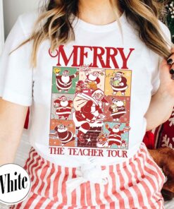 vintage christmas teacher sweatshirt with santa claus design for holiday celebrations and classroom festivities iztcl