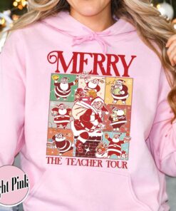 vintage christmas teacher sweatshirt with santa claus design for holiday celebrations and classroom festivities n3ry9